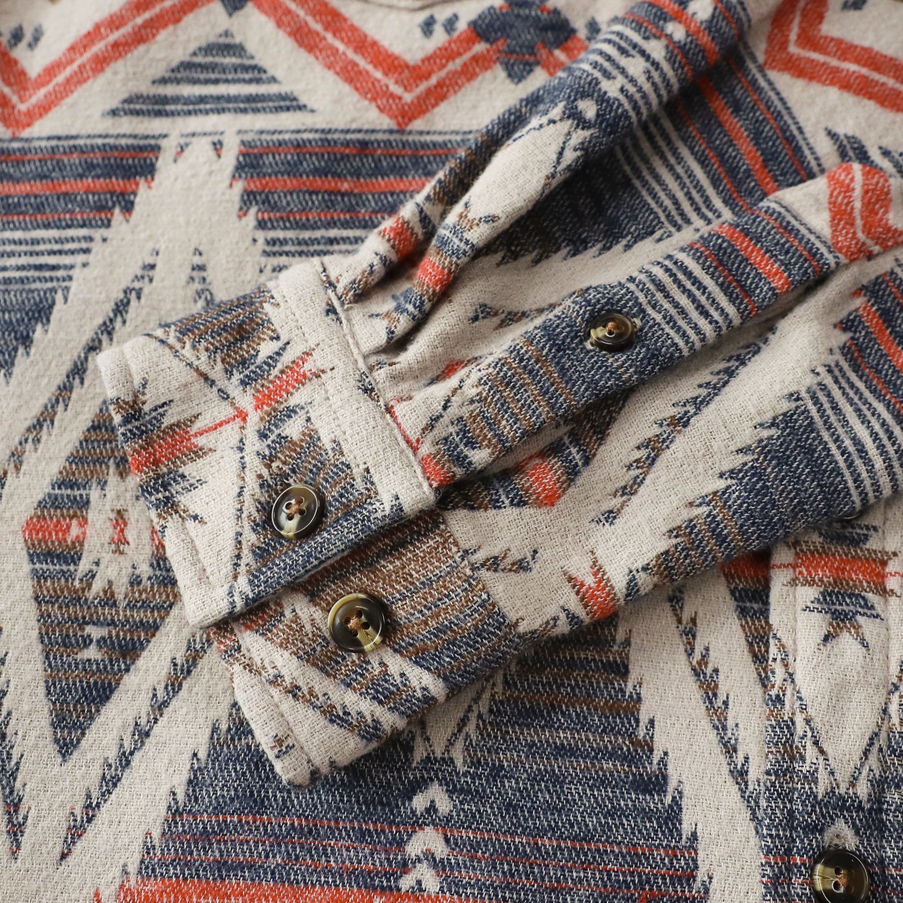 Dubinik® 10oz Ultra Heavyweight Mens Aztec Flannel Shirt Long Sleeve Button Down All Cotton Soft Brushed Cowboy Utility Casual Shirt Jacket#30029