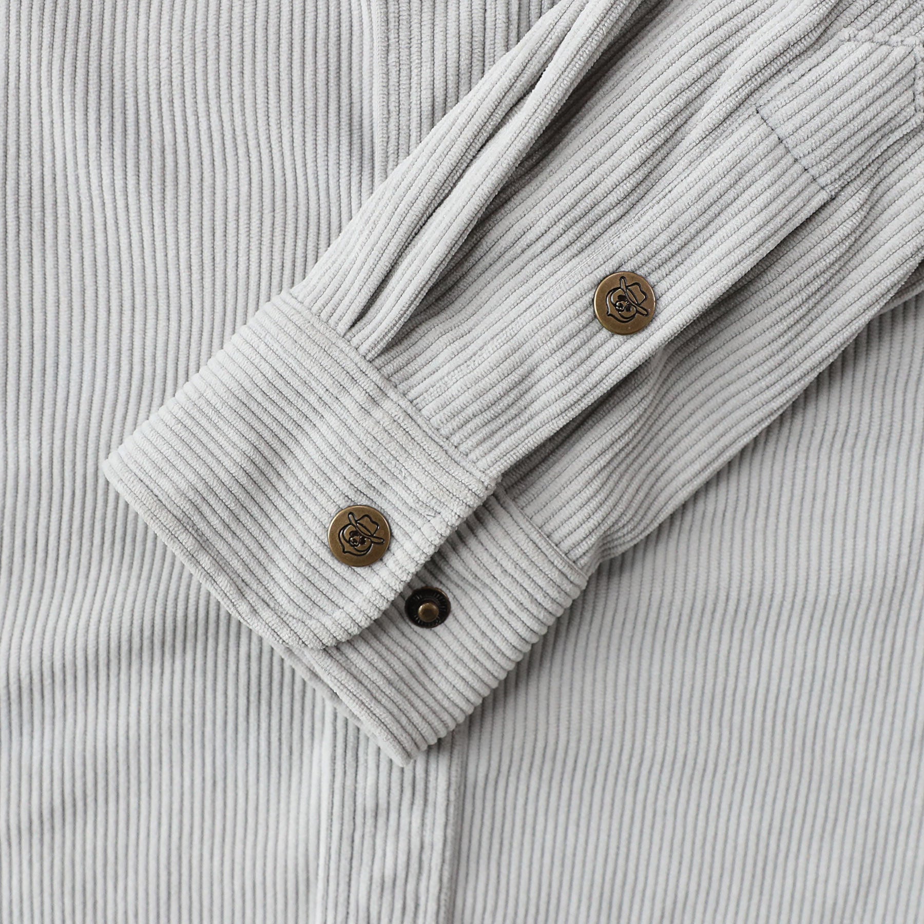 Dubinik® Corduroy Shirt Men Grey Solid Corduroy Jacket Men Long Sleeve Casual Work Vintage Regular Fit Mens Snap Button Shirt#31005