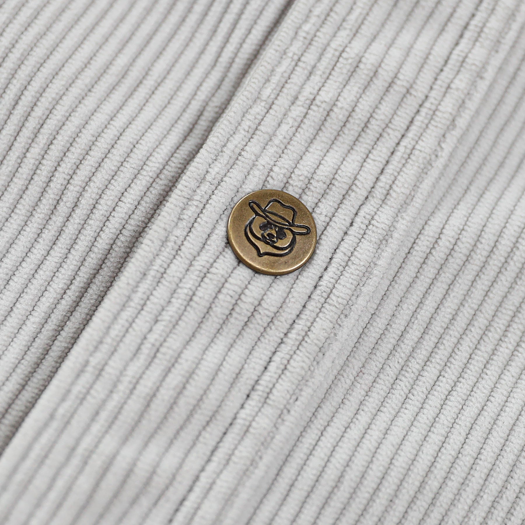 Dubinik® Corduroy Shirt Men Grey Solid Corduroy Jacket Men Long Sleeve Casual Work Vintage Regular Fit Mens Snap Button Shirt#31005