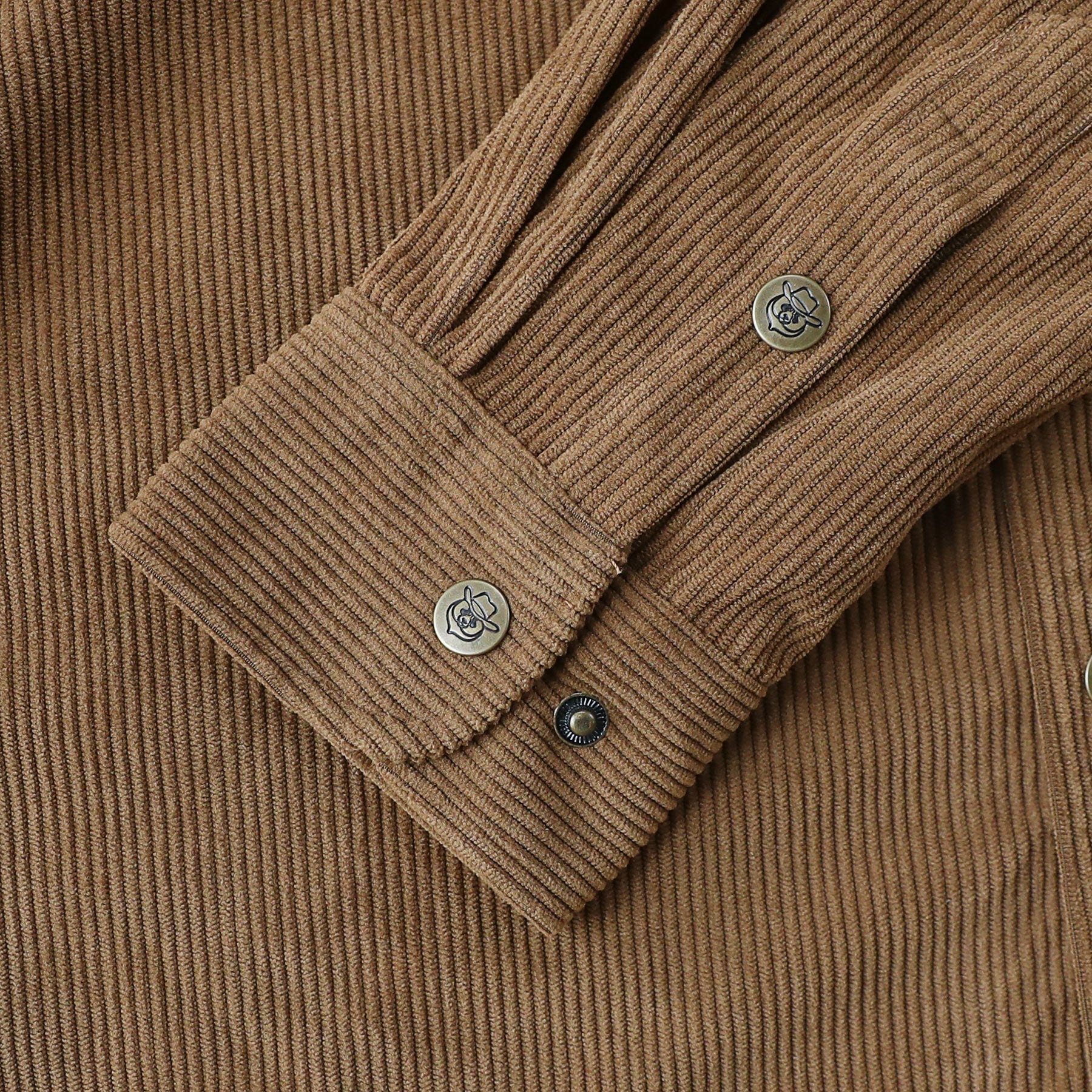 Dubinik® Corduroy Shirt Men Brown Solid Corduroy Jacket Men Long Sleeve Casual Work Vintage Regular Fit Mens Snap Button Shirt#31002