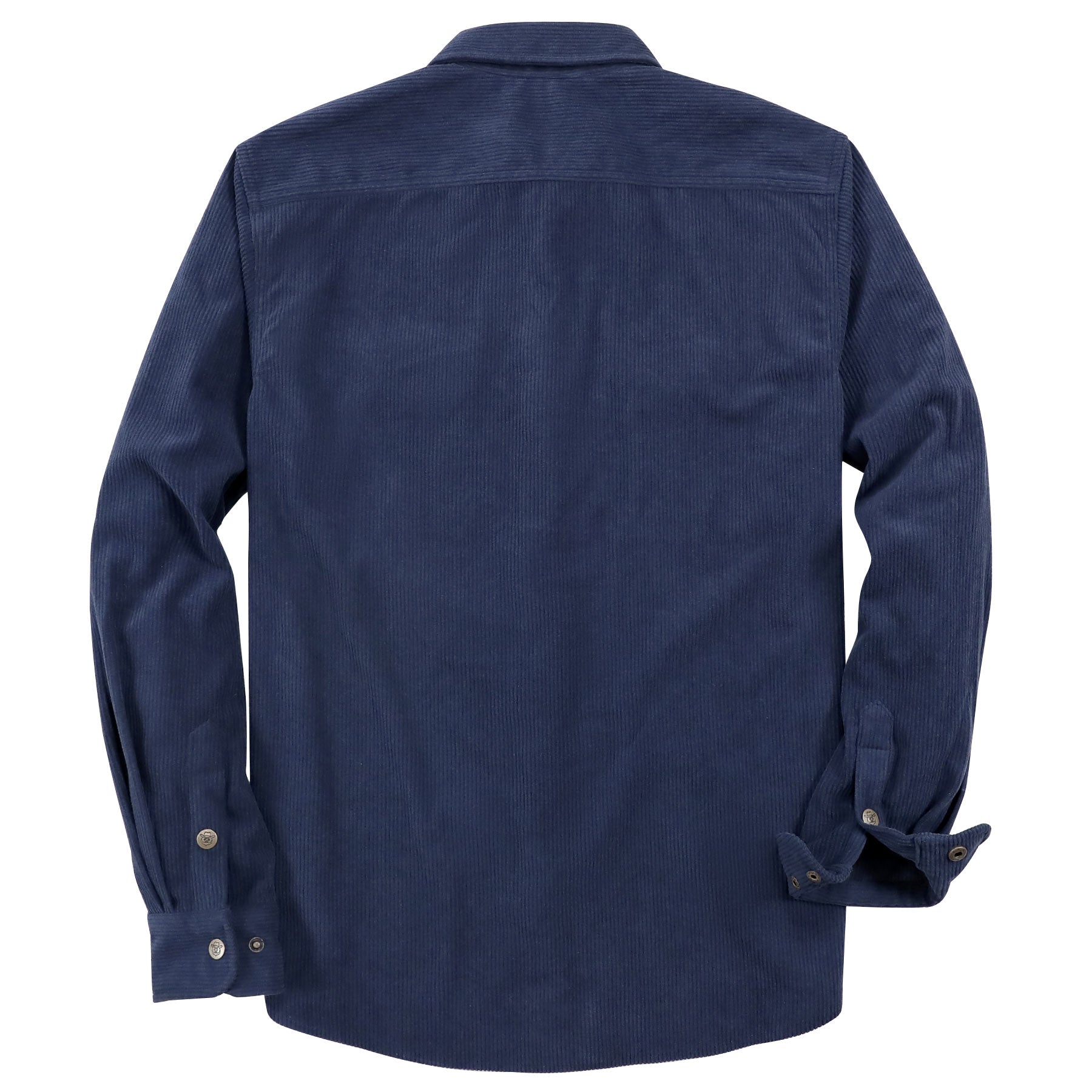 Dubinik® Corduroy Shirt Men Navy Blue Solid Corduroy Jacket Men Long Sleeve Casual Work Vintage Regular Fit Mens Snap Button Shirt#31004