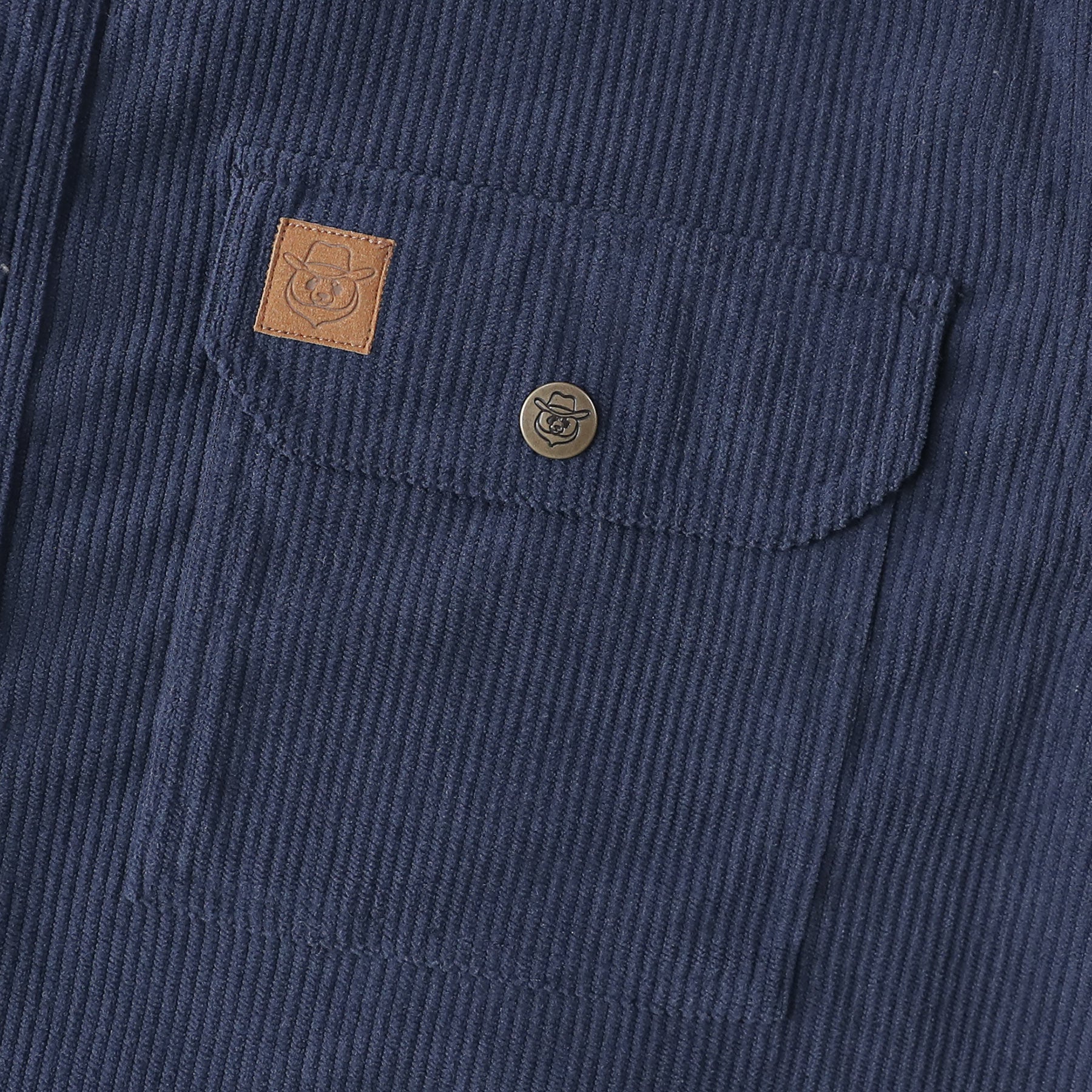 Dubinik® Corduroy Shirt Men Navy Blue Solid Corduroy Jacket Men Long Sleeve Casual Work Vintage Regular Fit Mens Snap Button Shirt#31004