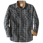 Dubinik® Mens Flannel Shirt Long Sleeve Button Down Plaid All Cotton Soft Brushed Flannel Shirt For Men Utility Casual Shirt #0030013