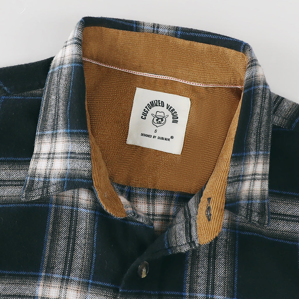 Dubinik® Mens Flannel Shirt Long Sleeve Button Down Plaid All Cotton Soft Brushed Flannel Shirt For Men Utility Casual Shirt #0030015