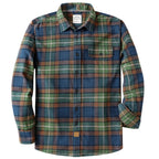 Dubinik® Mens Long Sleeve Midweight Flannel Shirt Warm Casual Soft Cotton Button Down Plaid Shirt #3405