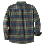 Dubinik® Mens Long Sleeve Midweight Flannel Shirt Warm Casual Soft Cotton Button Down Plaid Shirt #3405