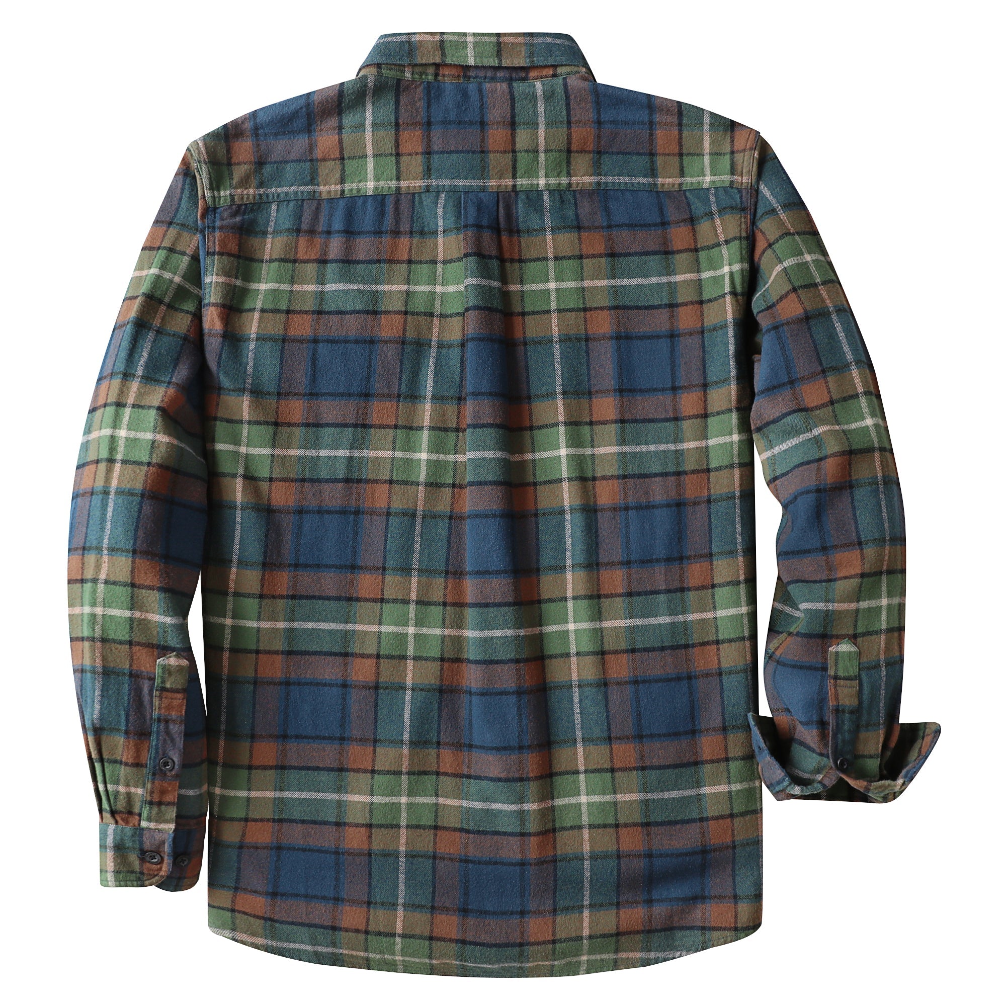 Dubinik® Mens Long Sleeve Midweight Flannel Shirt Warm Casual Soft Cotton Button Down Plaid Shirt #3405