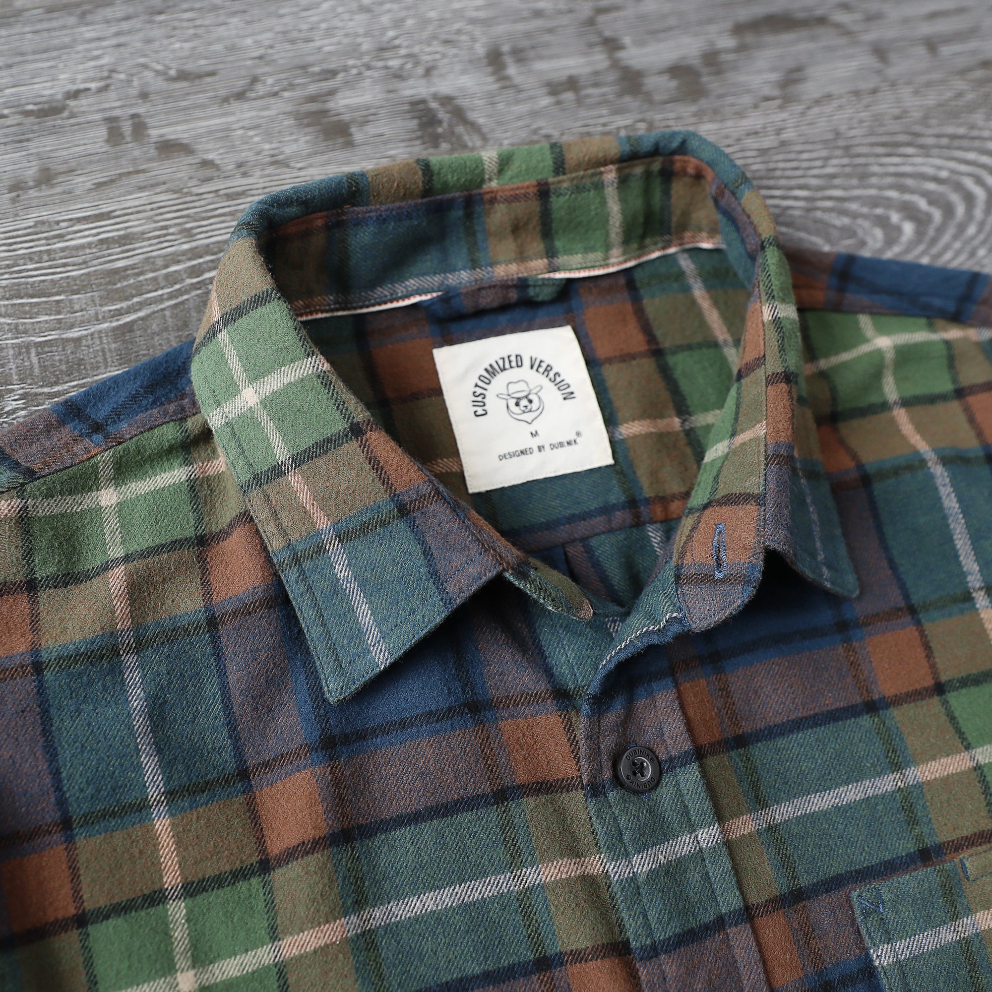 Dubinik® Mens Long Sleeve Midweight Flannel Shirt Warm Casual Soft Cotton Button Down Plaid Shirt #3405