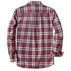 Dubinik® Mens Long Sleeve Midweight Flannel Shirt Warm Casual Soft Cotton Button Down Plaid Shirt #3410