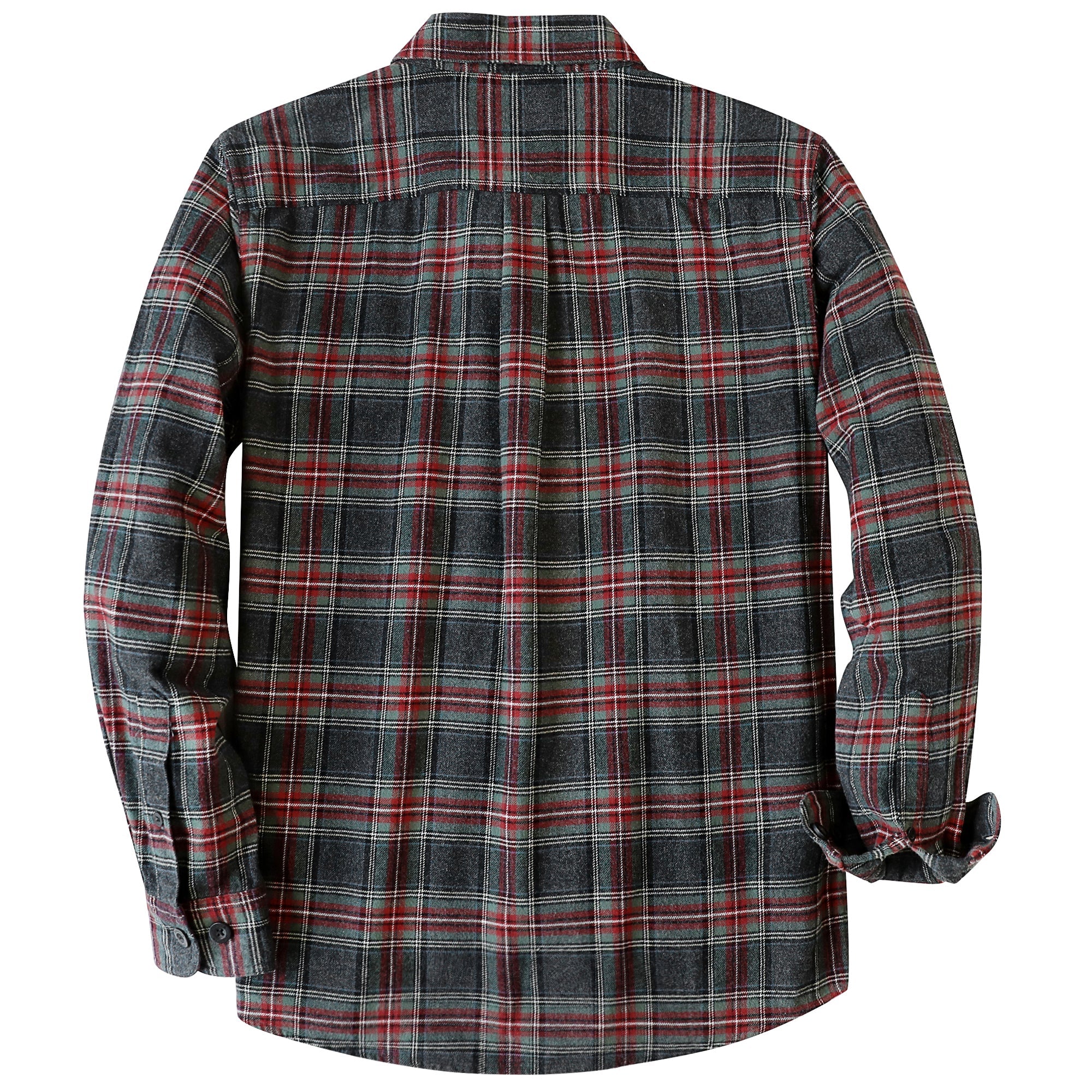 Dubinik® Mens Long Sleeve Midweight Flannel Shirt Warm Casual Soft Cotton Button Down Plaid Shirt #3409