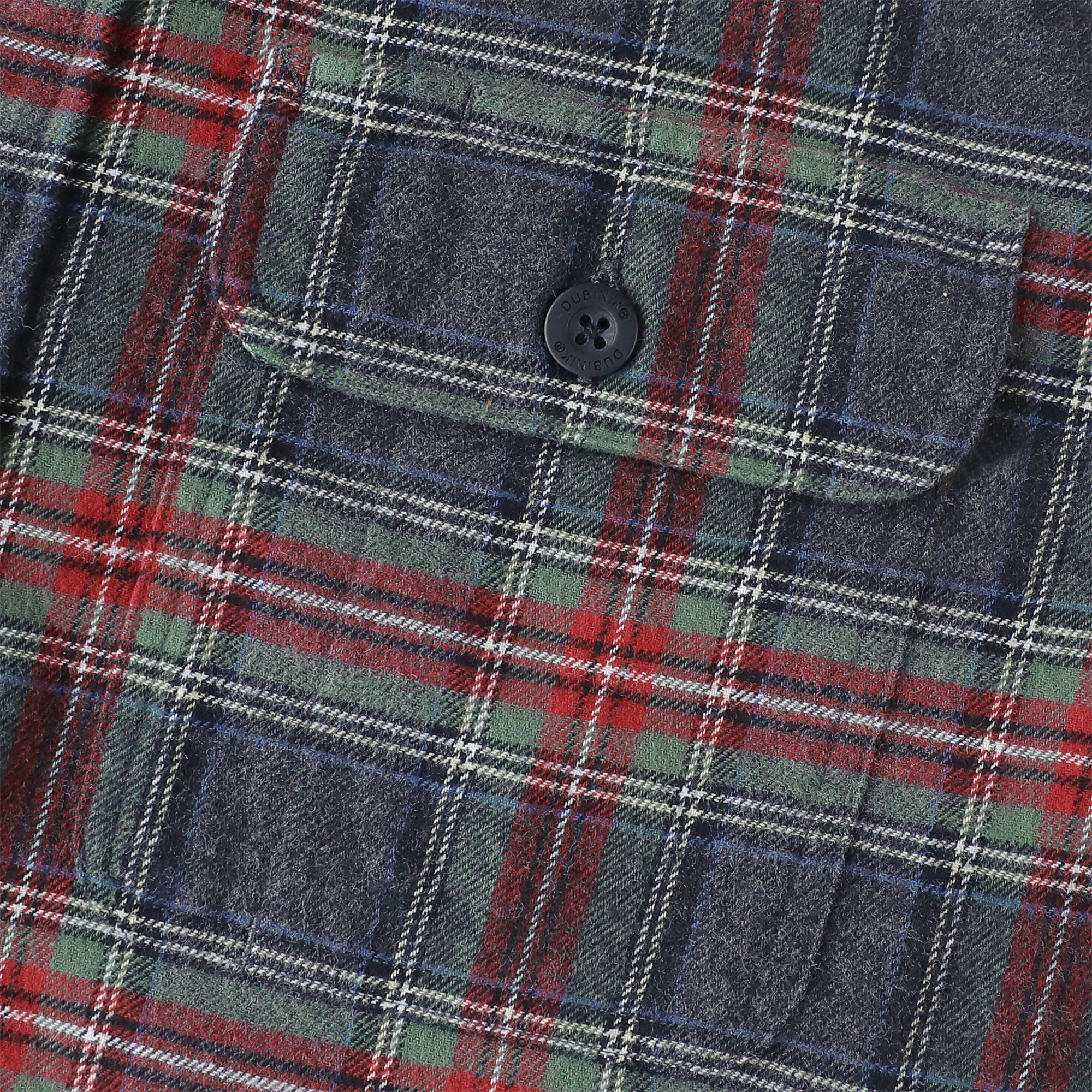 Dubinik® Mens Long Sleeve Midweight Flannel Shirt Warm Casual Soft Cotton Button Down Plaid Shirt #3409