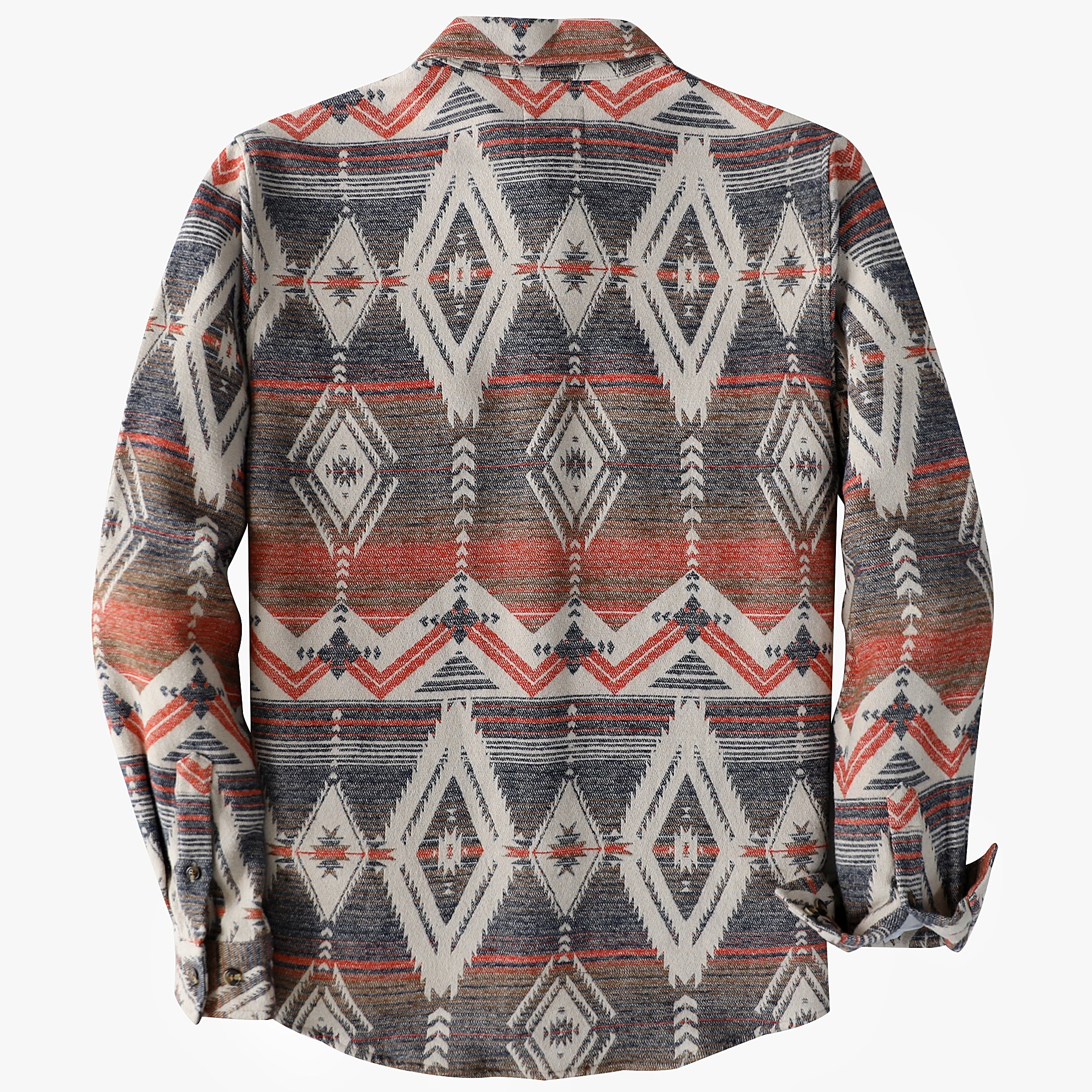 Dubinik® 10oz Ultra Heavyweight Mens Aztec Flannel Shirt Long Sleeve Button Down All Cotton Soft Brushed Cowboy Utility Casual Shirt Jacket#30029