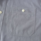 Dubinik® Gray Solid Mens Short Sleeve Button Down Casual Cotton Regular Fit Lightweight Pocket Chambray Mens Button Down Short Sleeve#0057006