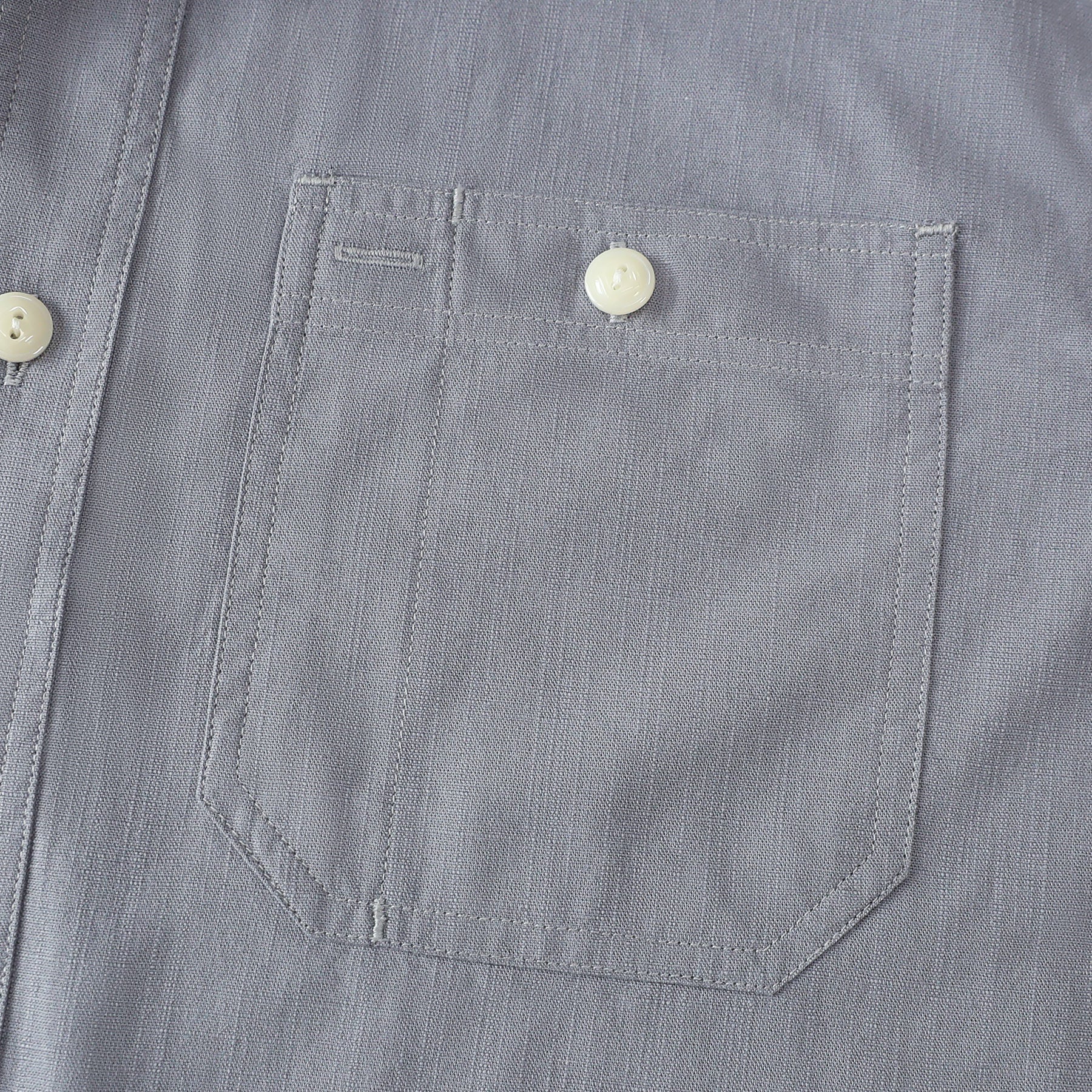 Dubinik® Gray Solid Mens Short Sleeve Button Down Casual Cotton Regular Fit Lightweight Pocket Chambray Mens Button Down Short Sleeve#0057006