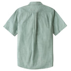 Dubinik® Light Green Solid Mens Short Sleeve Button Down Casual Cotton Regular Fit Lightweight Pocket Chambray Mens Button Down Short Sleeve#0057005