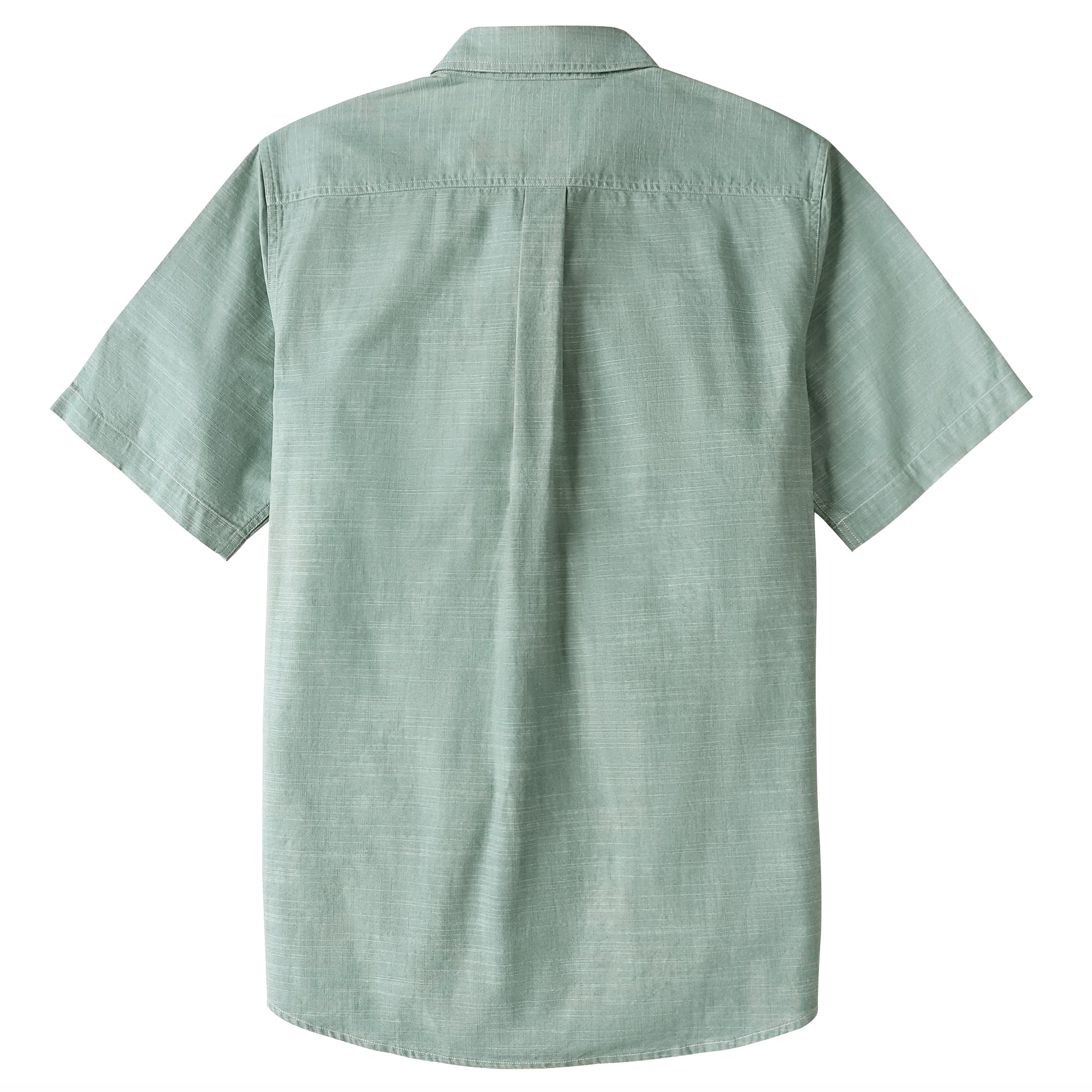 Dubinik® Light Green Solid Mens Short Sleeve Button Down Casual Cotton Regular Fit Lightweight Pocket Chambray Mens Button Down Short Sleeve#0057005