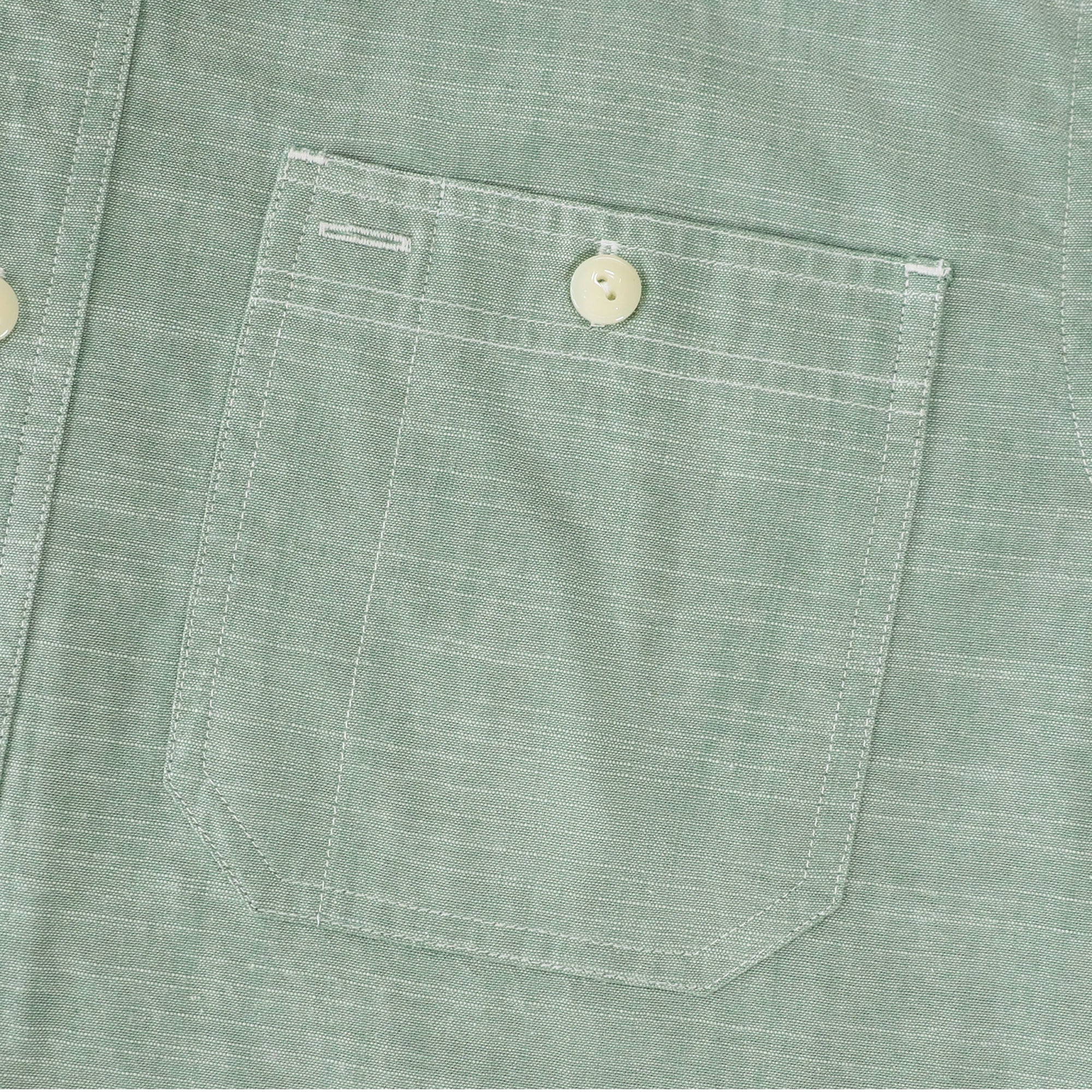 Dubinik® Light Green Solid Mens Short Sleeve Button Down Casual Cotton Regular Fit Lightweight Pocket Chambray Mens Button Down Short Sleeve#0057005