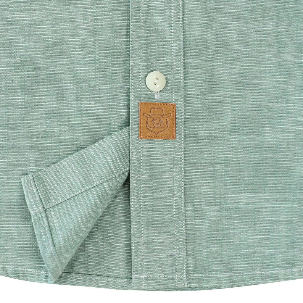 Dubinik® Light Green Solid Mens Short Sleeve Button Down Casual Cotton Regular Fit Lightweight Pocket Chambray Mens Button Down Short Sleeve#0057005