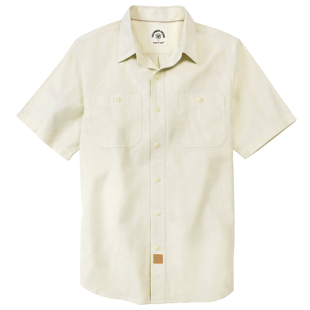 Dubinik® White Solid Mens Short Sleeve Button Down Casual Cotton Regular Fit Lightweight Pocket Chambray Mens Button Down Short Sleeve#0057007