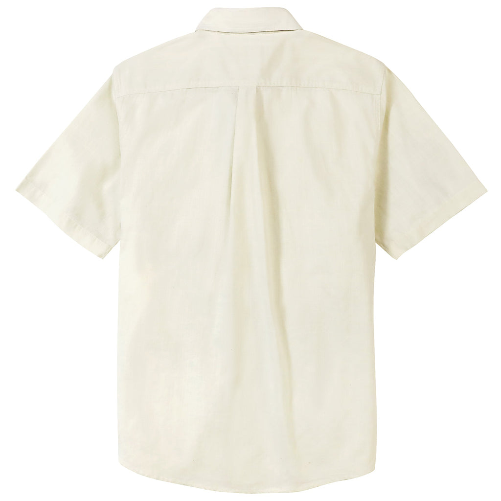 Dubinik® White Solid Mens Short Sleeve Button Down Casual Cotton Regular Fit Lightweight Pocket Chambray Mens Button Down Short Sleeve#0057007