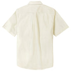 Dubinik® White Solid Mens Short Sleeve Button Down Casual Cotton Regular Fit Lightweight Pocket Chambray Mens Button Down Short Sleeve#0057007