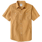 Dubinik® Orange Solid Mens Short Sleeve Button Down Casual Cotton Regular Fit Lightweight Pocket Chambray Mens Button Down Short Sleeve#0057001