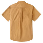 Dubinik® Orange Solid Mens Short Sleeve Button Down Casual Cotton Regular Fit Lightweight Pocket Chambray Mens Button Down Short Sleeve#0057001