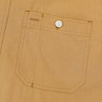 Dubinik® Orange Solid Mens Short Sleeve Button Down Casual Cotton Regular Fit Lightweight Pocket Chambray Mens Button Down Short Sleeve#0057001