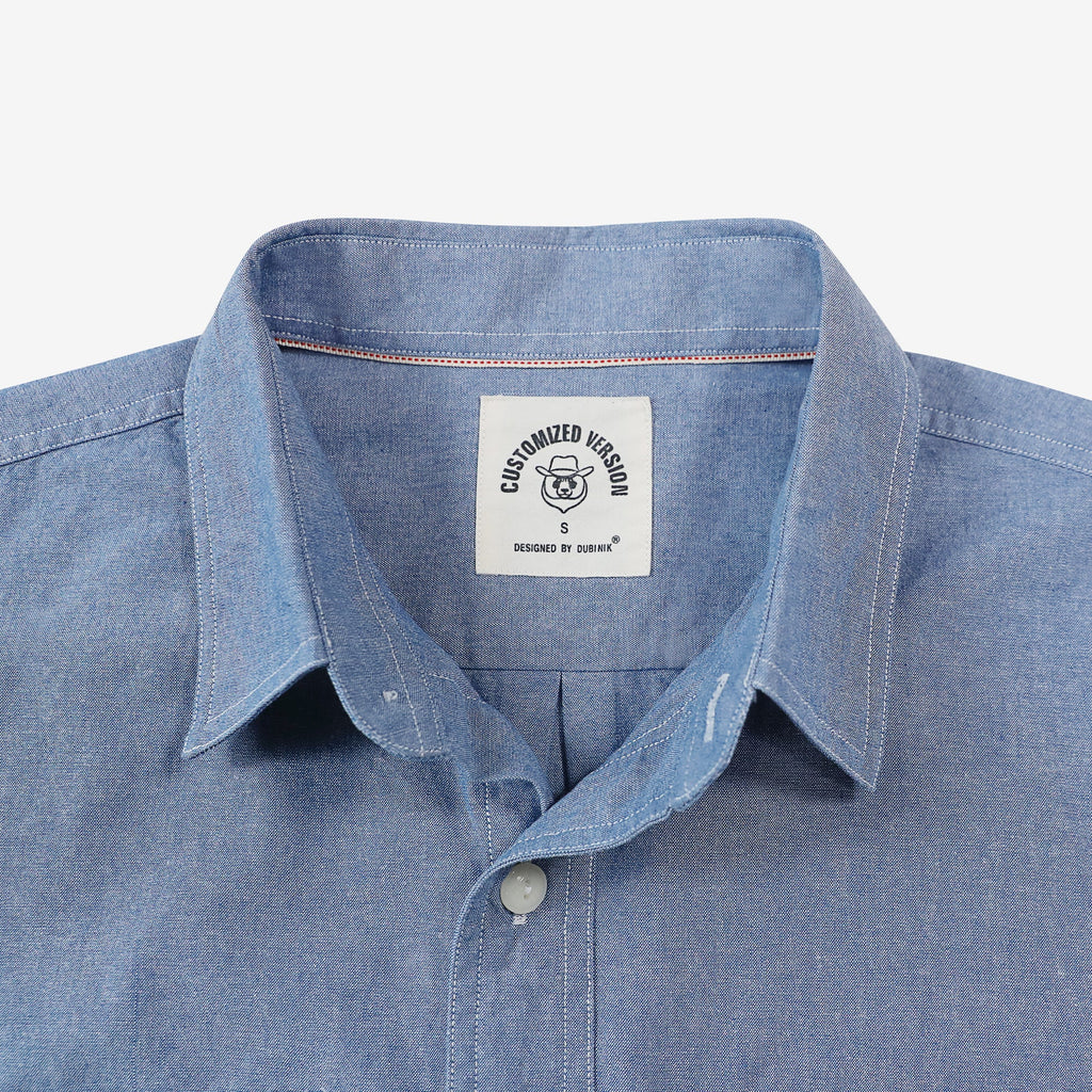 Dubinik® Light Blue Solid Mens Short Sleeve Button Down Casual Cotton Regular Fit Lightweight Pocket Chambray Mens Button Down Short Sleeve#0057009