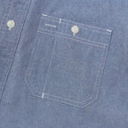 Dubinik® Light Blue Solid Mens Short Sleeve Button Down Casual Cotton Regular Fit Lightweight Pocket Chambray Mens Button Down Short Sleeve#0057009