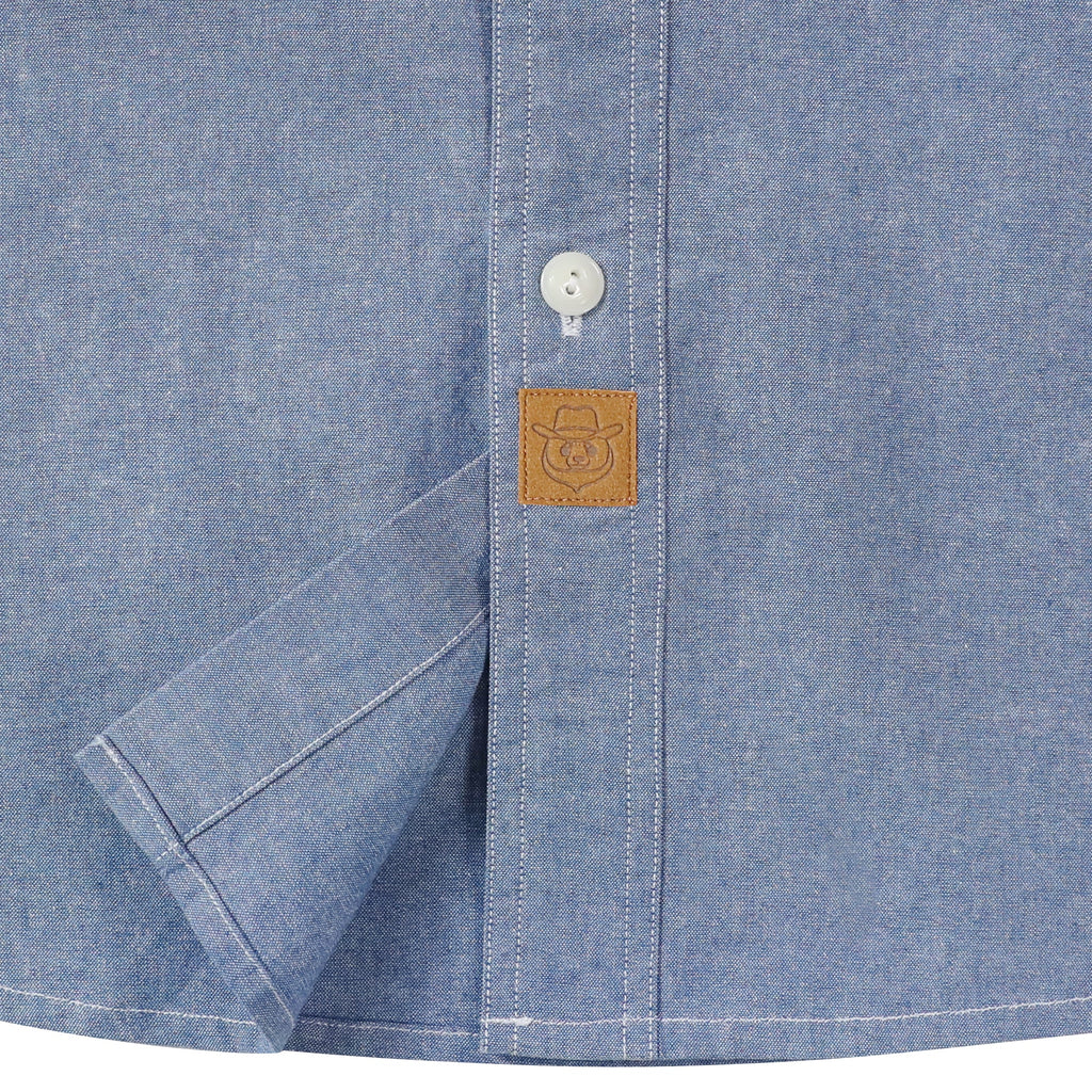 Dubinik® Light Blue Solid Mens Short Sleeve Button Down Casual Cotton Regular Fit Lightweight Pocket Chambray Mens Button Down Short Sleeve#0057009