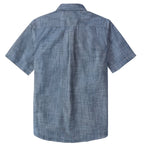 Dubinik® Denim Blue Solid Mens Short Sleeve Button Down Casual Cotton Regular Fit Lightweight Pocket Chambray Mens Button Down Short Sleeve#0057004
