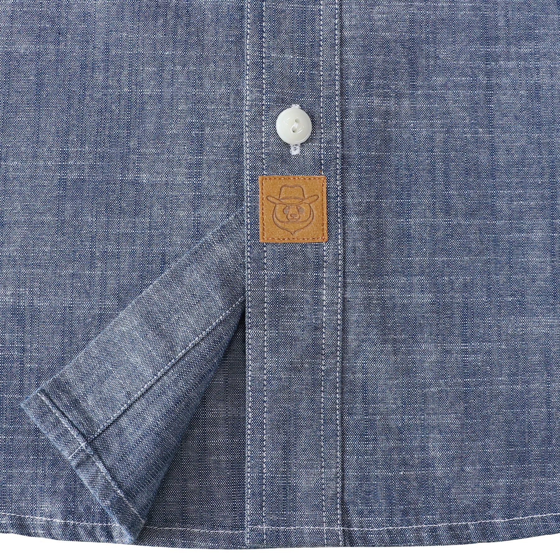 Dubinik® Denim Blue Solid Mens Short Sleeve Button Down Casual Cotton Regular Fit Lightweight Pocket Chambray Mens Button Down Short Sleeve#0057004