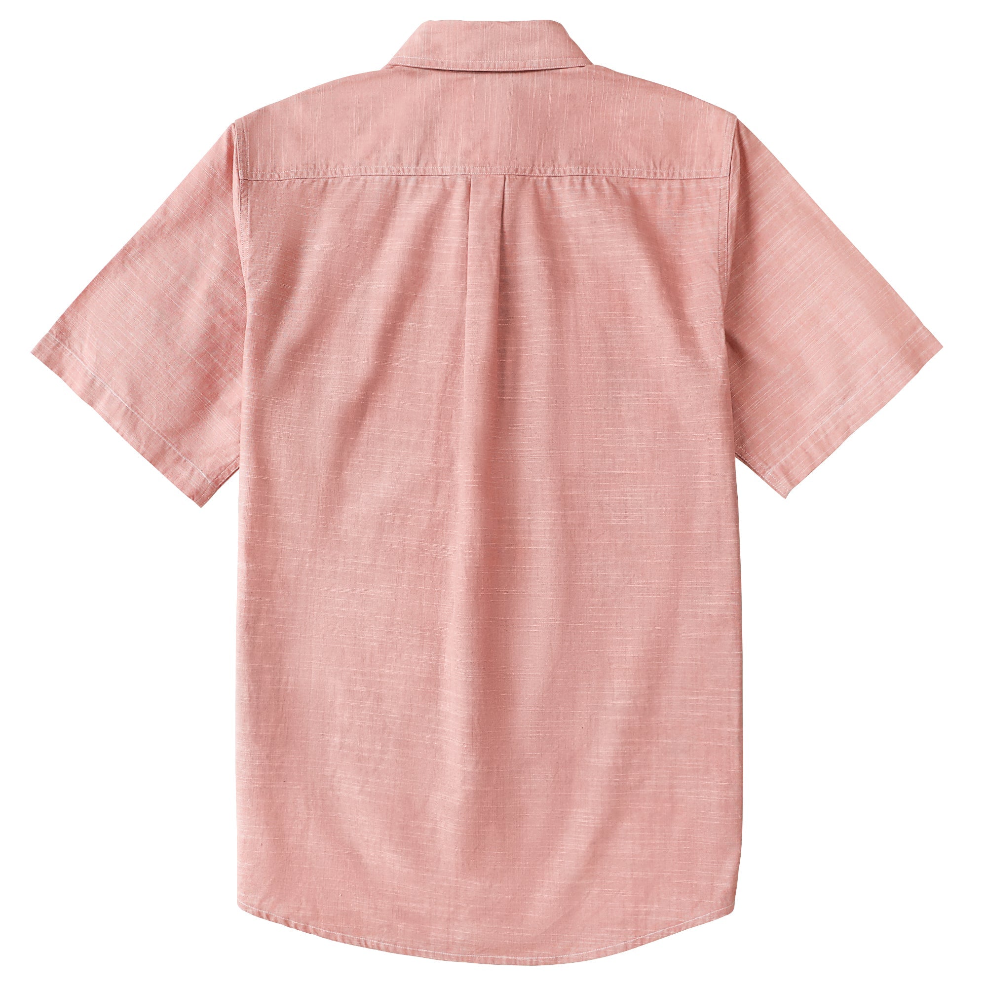 Dubinik® Pink Solid Mens Short Sleeve Button Down Casual Cotton Regular Fit Lightweight Pocket Chambray Mens Button Down Short Sleeve#0057002