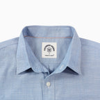 Dubinik® Sky Blue Solid Mens Short Sleeve Button Down Casual Cotton Regular Fit Lightweight Pocket Chambray Mens Button Down Short Sleeve#0057003