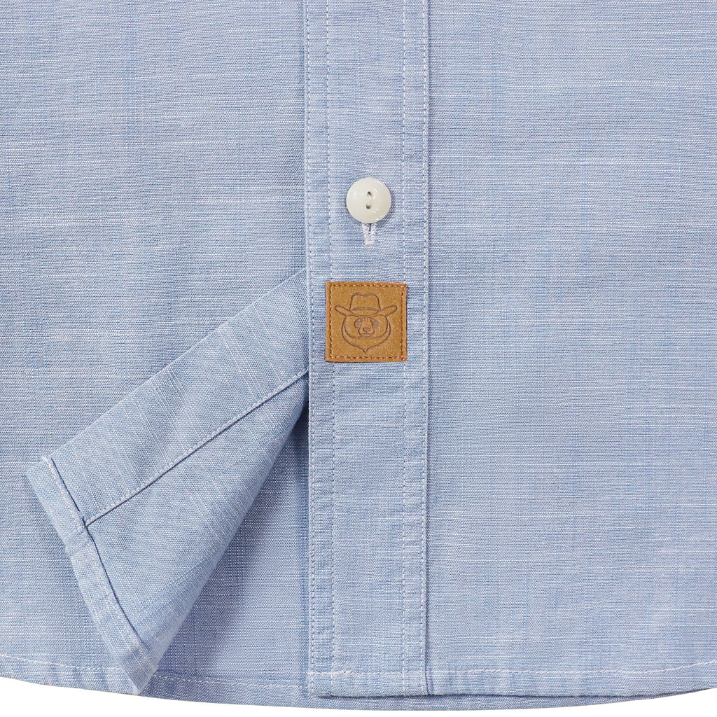 Dubinik® Sky Blue Solid Mens Short Sleeve Button Down Casual Cotton Regular Fit Lightweight Pocket Chambray Mens Button Down Short Sleeve#0057003