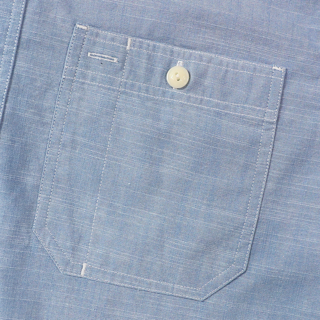 Dubinik® Sky Blue Solid Mens Short Sleeve Button Down Casual Cotton Regular Fit Lightweight Pocket Chambray Mens Button Down Short Sleeve#0057003