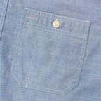 Dubinik® Sky Blue Solid Mens Short Sleeve Button Down Casual Cotton Regular Fit Lightweight Pocket Chambray Mens Button Down Short Sleeve#0057003