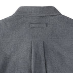 Dubinik® Men’s Overshirt Shacket – Cozy Warm-Lined Dark Gray Solid Plaid Flannel, Lightweight Casual Button-Down Long Sleeve Jacket #0181001