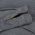 Dubinik® Men’s Overshirt Shacket – Cozy Warm-Lined Dark Gray Solid Plaid Flannel, Lightweight Casual Button-Down Long Sleeve Jacket #0181001