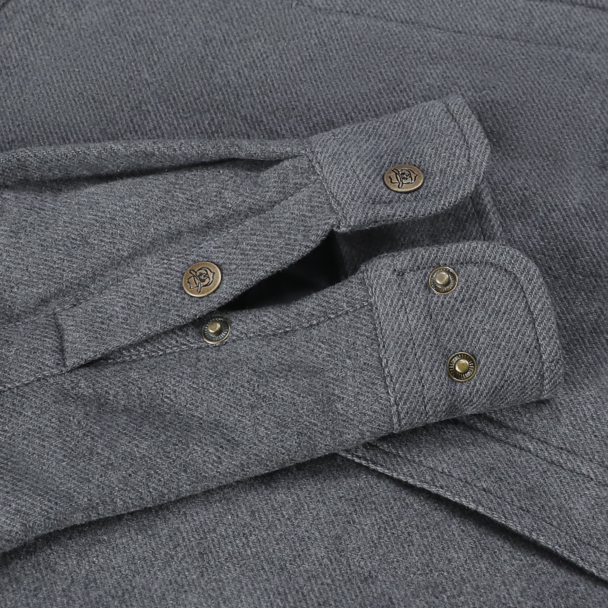 Dubinik® Men’s Overshirt Shacket – Cozy Warm-Lined Dark Gray Solid Plaid Flannel, Lightweight Casual Button-Down Long Sleeve Jacket #0181001