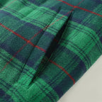 Dubinik® Men’s Overshirt Shacket – Cozy Warm-Lined Green Plaid Flannel, Lightweight Casual Button-Down Long Sleeve Jacket #0181009