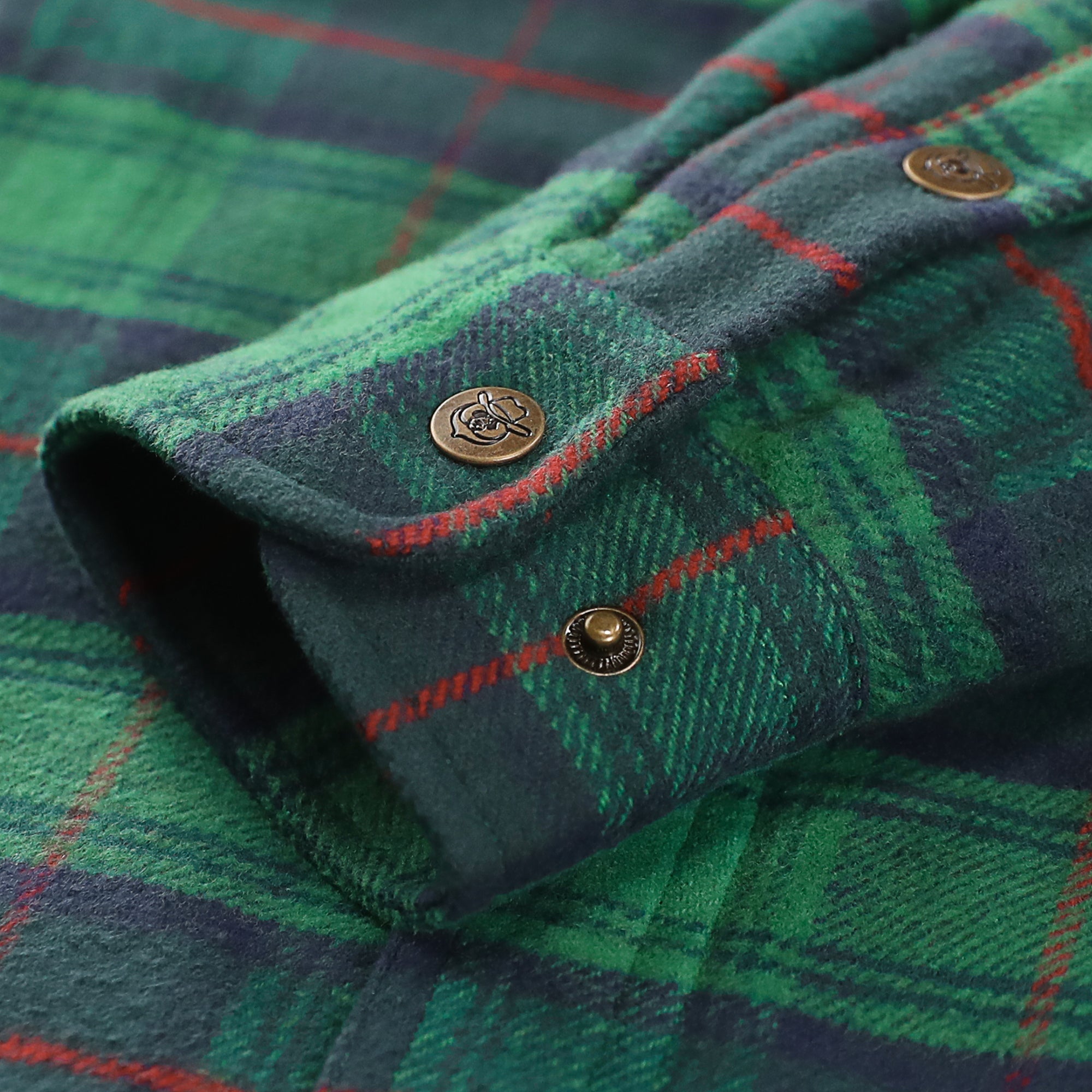 Dubinik® Men’s Overshirt Shacket – Cozy Warm-Lined Green Plaid Flannel, Lightweight Casual Button-Down Long Sleeve Jacket #0181009