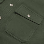 Dubinik® Men’s Overshirt Shacket – Cozy Warm-Lined Olive Green Solid Plaid Flannel, Lightweight Casual Button-Down Long Sleeve Jacket #0181004