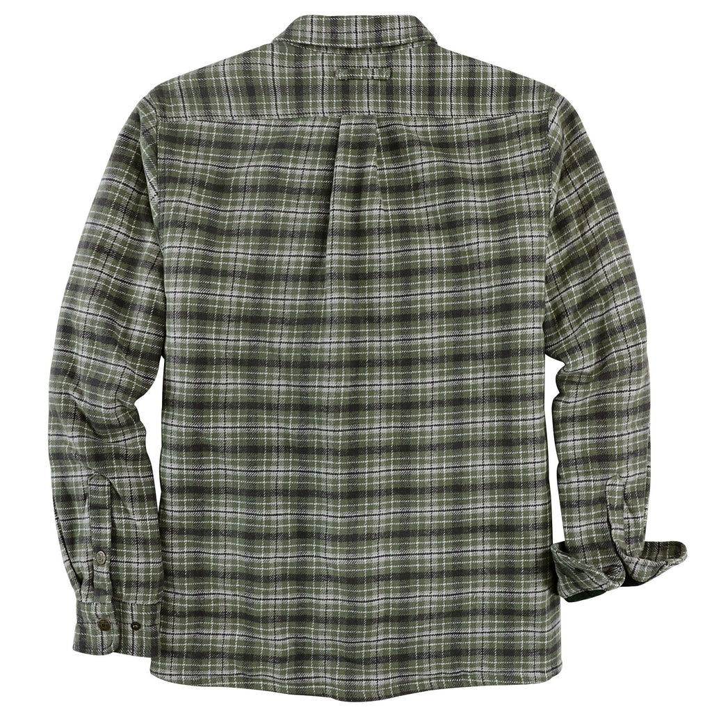 Dubinik® Men’s Overshirt Shacket – Cozy Warm-Lined Green Plaid Flannel, Lightweight Casual Button-Down Long Sleeve Jacket #0181008