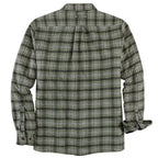 Dubinik® Men’s Overshirt Shacket – Cozy Warm-Lined Green Plaid Flannel, Lightweight Casual Button-Down Long Sleeve Jacket #0181008