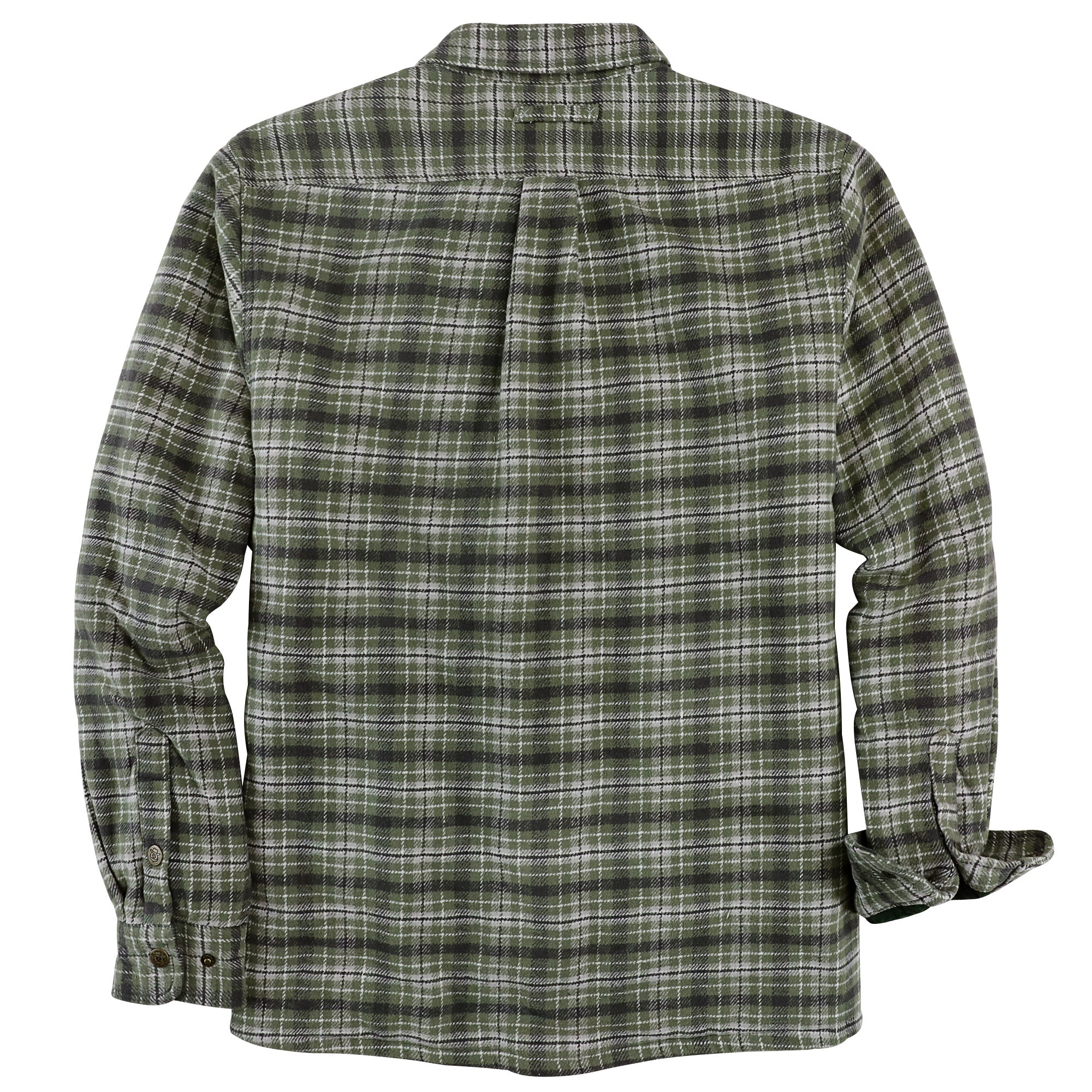 Dubinik® Men’s Overshirt Shacket – Cozy Warm-Lined Green Plaid Flannel, Lightweight Casual Button-Down Long Sleeve Jacket #0181008