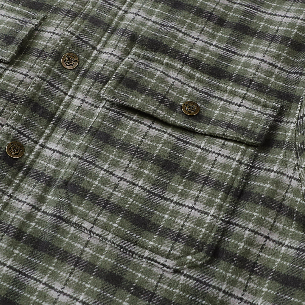 Dubinik® Men’s Overshirt Shacket – Cozy Warm-Lined Green Plaid Flannel, Lightweight Casual Button-Down Long Sleeve Jacket #0181008