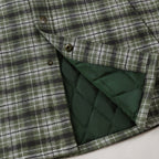 Dubinik® Men’s Overshirt Shacket – Cozy Warm-Lined Green Plaid Flannel, Lightweight Casual Button-Down Long Sleeve Jacket #0181008