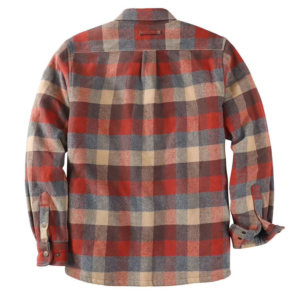 Dubinik® Men’s Overshirt Shacket – Cozy Warm-Lined Plaid Flannel, Lightweight Casual Button-Down Long Sleeve Jacket #0181011